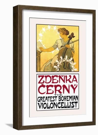 Zdenka Cerny: The Greatest Bohemian Violoncellist-Alphonse Mucha-Framed Art Print