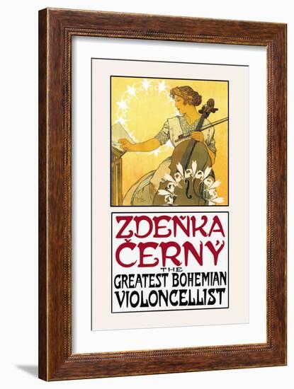 Zdenka Cerny: The Greatest Bohemian Violoncellist-Alphonse Mucha-Framed Art Print