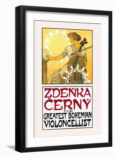 Zdenka Cerny: The Greatest Bohemian Violoncellist-Alphonse Mucha-Framed Art Print