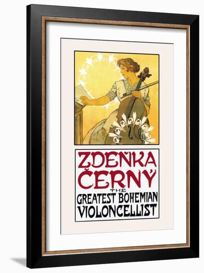 Zdenka Cerny: The Greatest Bohemian Violoncellist-Alphonse Mucha-Framed Art Print