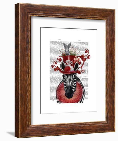 Zebra and Bunny Hat-Fab Funky-Framed Art Print