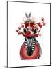 Zebra and Bunny Hat-Fab Funky-Mounted Art Print