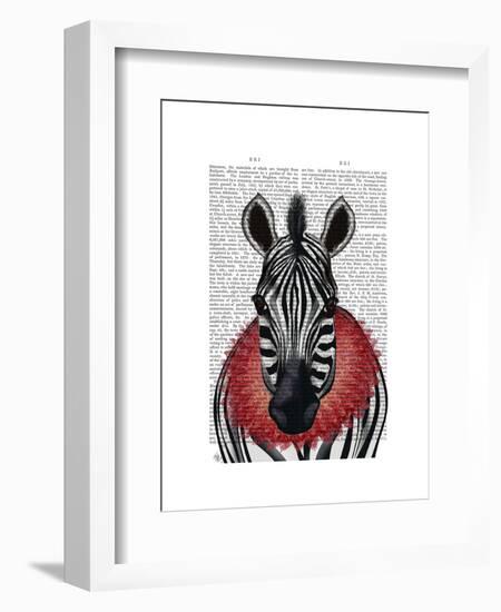 Zebra and Red Ruff-Fab Funky-Framed Art Print