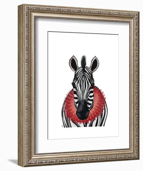 Zebra and Red Ruff-Fab Funky-Framed Art Print