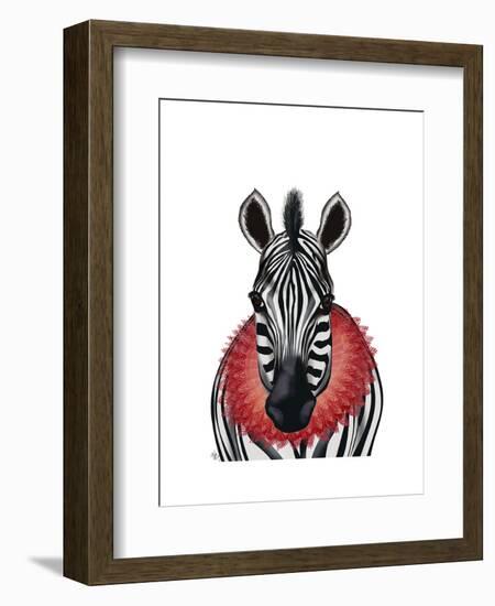 Zebra and Red Ruff-Fab Funky-Framed Art Print