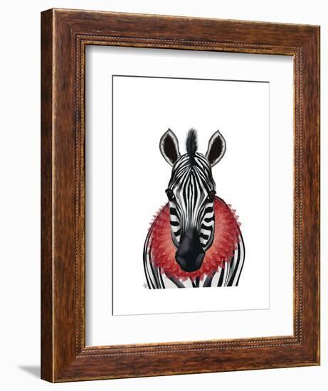Zebra and Red Ruff-Fab Funky-Framed Art Print