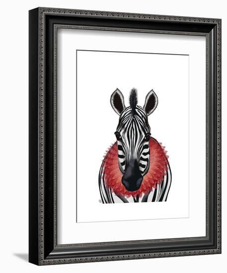 Zebra and Red Ruff-Fab Funky-Framed Art Print