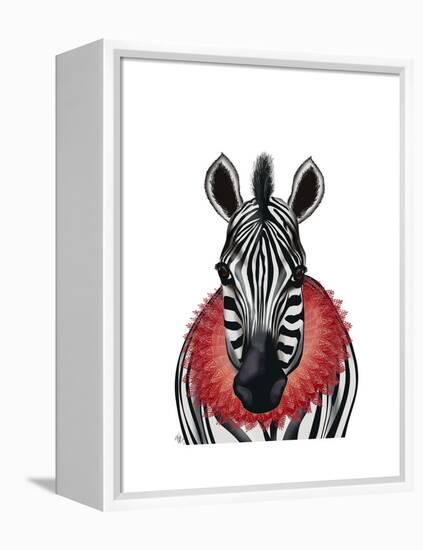 Zebra and Red Ruff-Fab Funky-Framed Stretched Canvas