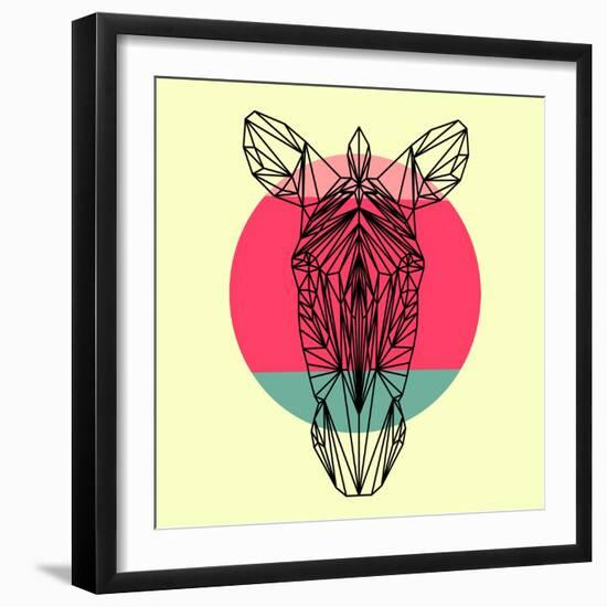 Zebra and Sunset-Lisa Kroll-Framed Art Print