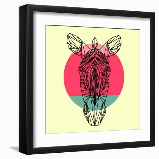 Zebra and Sunset-Lisa Kroll-Framed Art Print