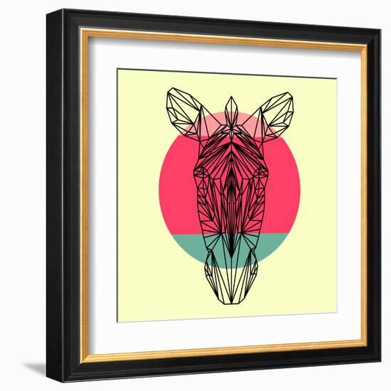 Zebra and Sunset-Lisa Kroll-Framed Art Print
