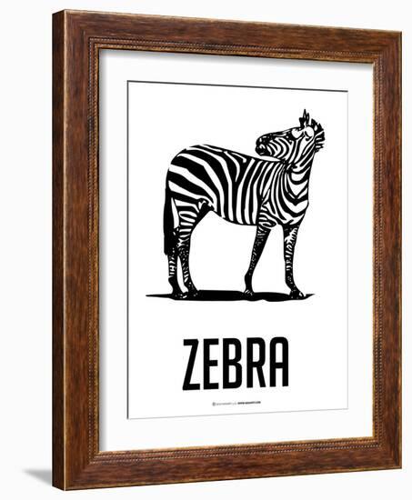 Zebra Black-NaxArt-Framed Art Print