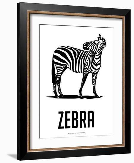 Zebra Black-NaxArt-Framed Art Print