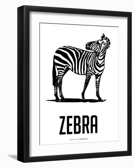 Zebra Black-NaxArt-Framed Art Print