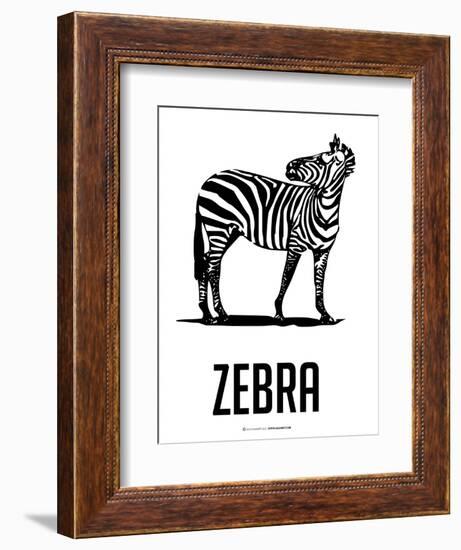 Zebra Black-NaxArt-Framed Art Print