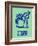 Zebra Blue and Green-NaxArt-Framed Art Print