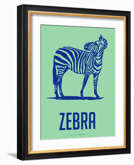 Zebra Blue and Green-NaxArt-Framed Art Print