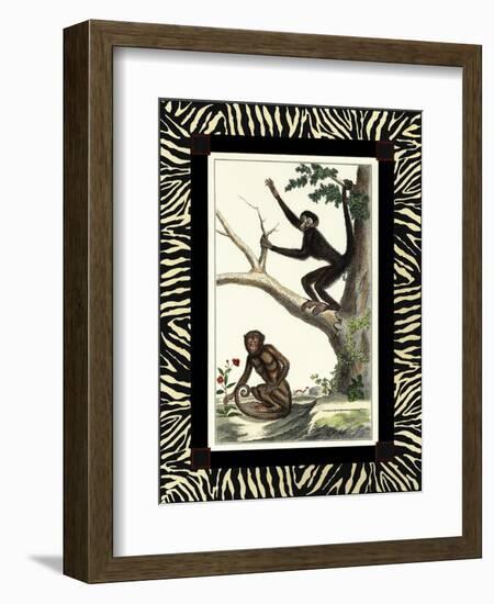 Zebra Border Monkey I-null-Framed Art Print