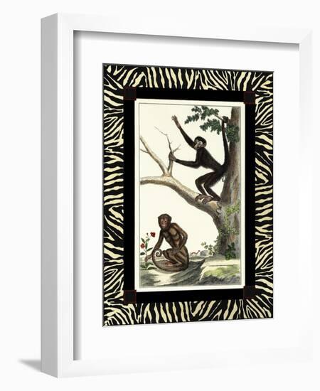 Zebra Border Monkey I-null-Framed Art Print