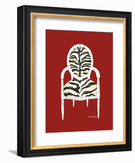 Zebra Chair on Red-Chariklia Zarris-Framed Premium Giclee Print