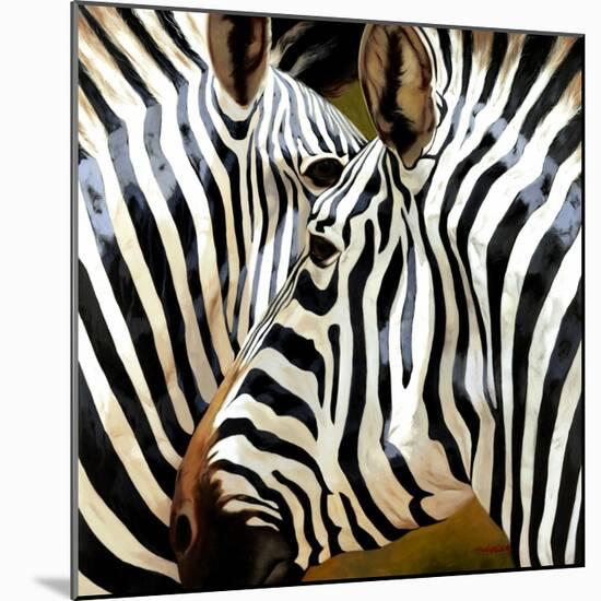 Zebra Close-up-Arcobaleno-Mounted Art Print