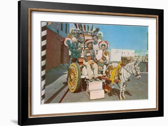 Zebra Donkey Cart, Tijuana, Mexico-null-Framed Art Print