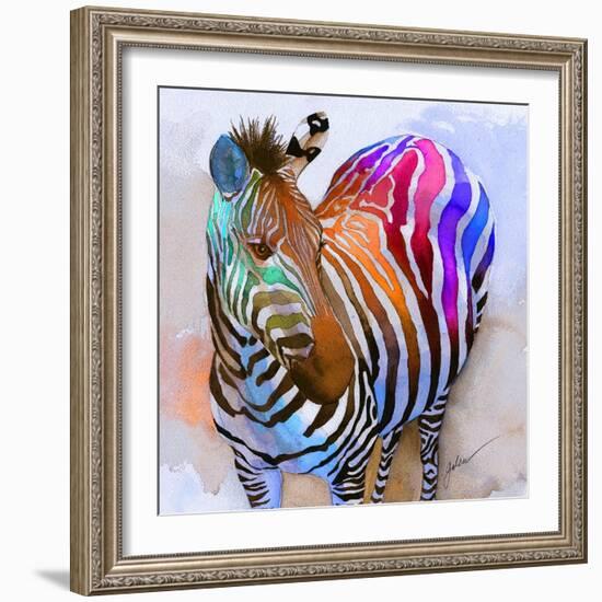 Zebra Dreams-Galen Hazelhofer-Framed Premium Giclee Print