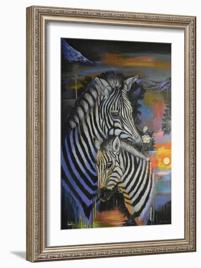 Zebra Dreams-Sue Clyne-Framed Giclee Print
