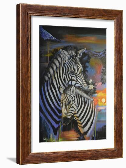 Zebra Dreams-Sue Clyne-Framed Giclee Print