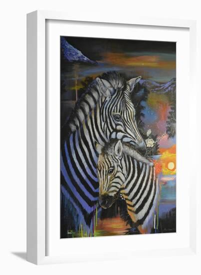 Zebra Dreams-Sue Clyne-Framed Giclee Print