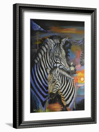 Zebra Dreams-Sue Clyne-Framed Giclee Print