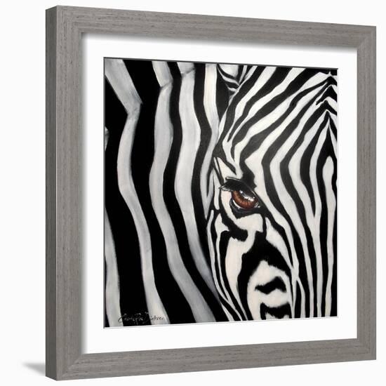 Zebra Face-Cherie Roe Dirksen-Framed Giclee Print