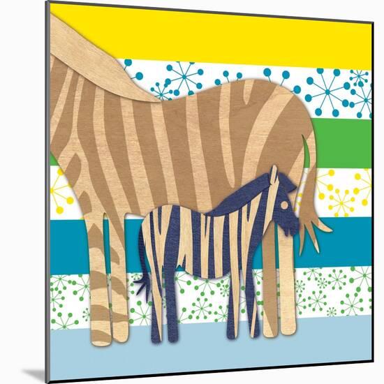 Zebra Family-Z Studio-Mounted Art Print