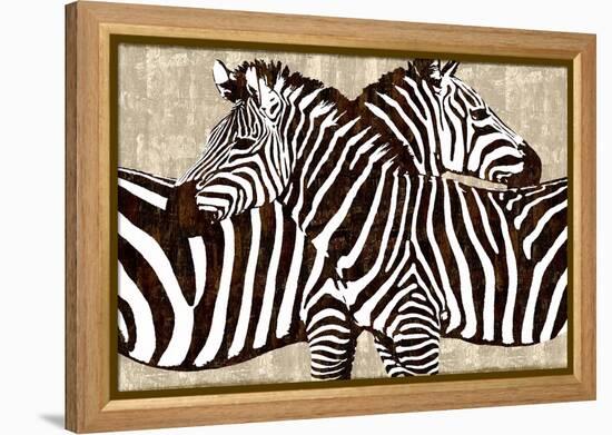 Zebra Gathering-Darren Davison-Framed Stretched Canvas