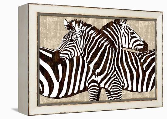 Zebra Gathering-Darren Davison-Framed Stretched Canvas