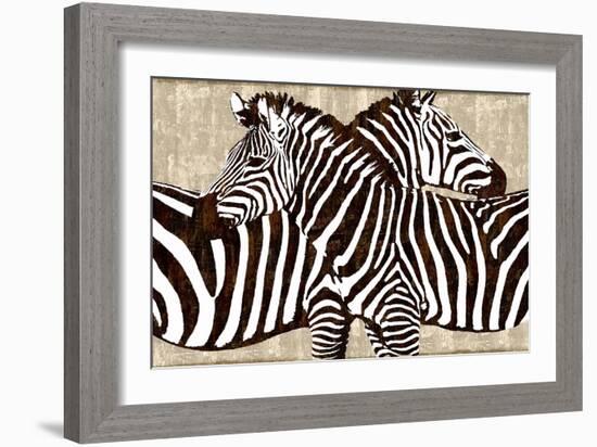 Zebra Gathering-Darren Davison-Framed Art Print