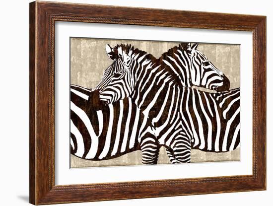 Zebra Gathering-Darren Davison-Framed Art Print