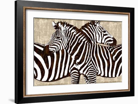 Zebra Gathering-Darren Davison-Framed Art Print