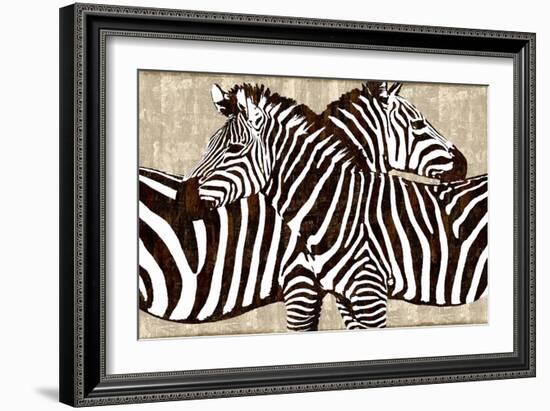 Zebra Gathering-Darren Davison-Framed Art Print