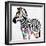 Zebra Head Colorful-OnRei-Framed Art Print