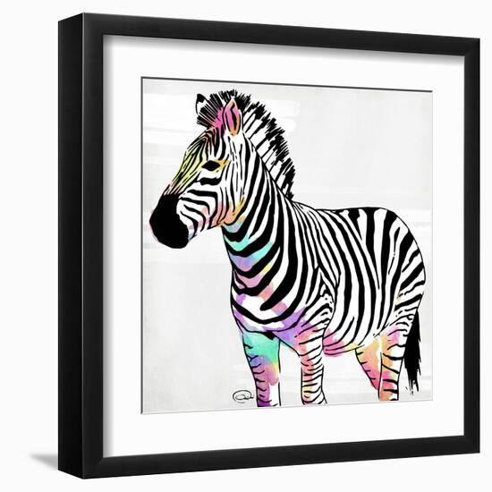 Zebra Head Colorful-OnRei-Framed Art Print