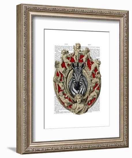 Zebra Head Plaque-Fab Funky-Framed Art Print