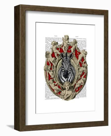 Zebra Head Plaque-Fab Funky-Framed Art Print