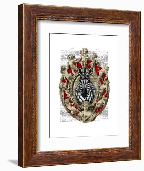 Zebra Head Plaque-Fab Funky-Framed Art Print