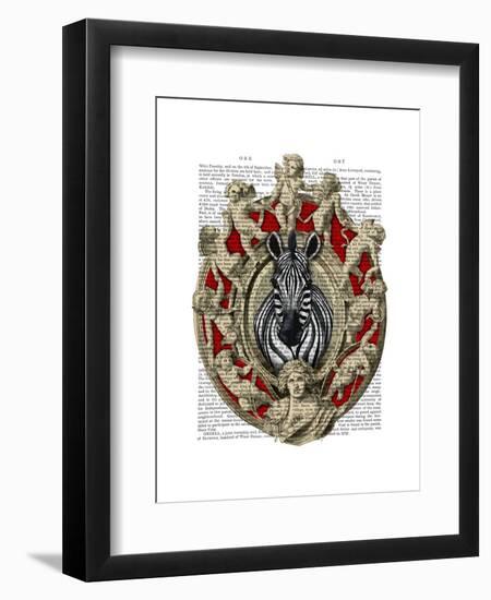 Zebra Head Plaque-Fab Funky-Framed Art Print