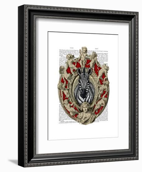 Zebra Head Plaque-Fab Funky-Framed Art Print