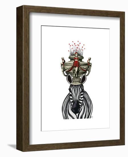 Zebra Head Trophy-Fab Funky-Framed Art Print