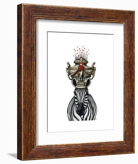 Zebra Head Trophy-Fab Funky-Framed Art Print