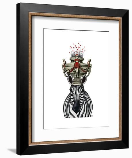 Zebra Head Trophy-Fab Funky-Framed Art Print