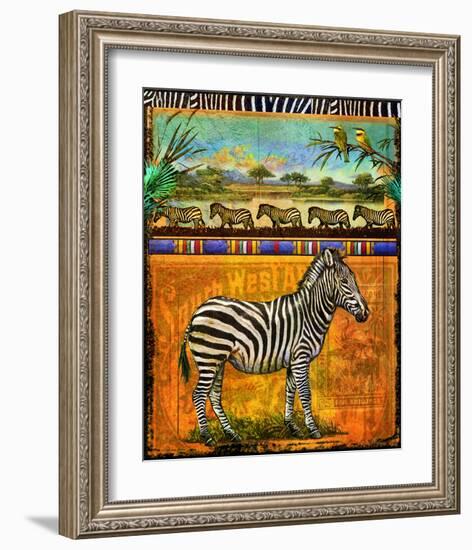 Zebra I-Chris Vest-Framed Art Print